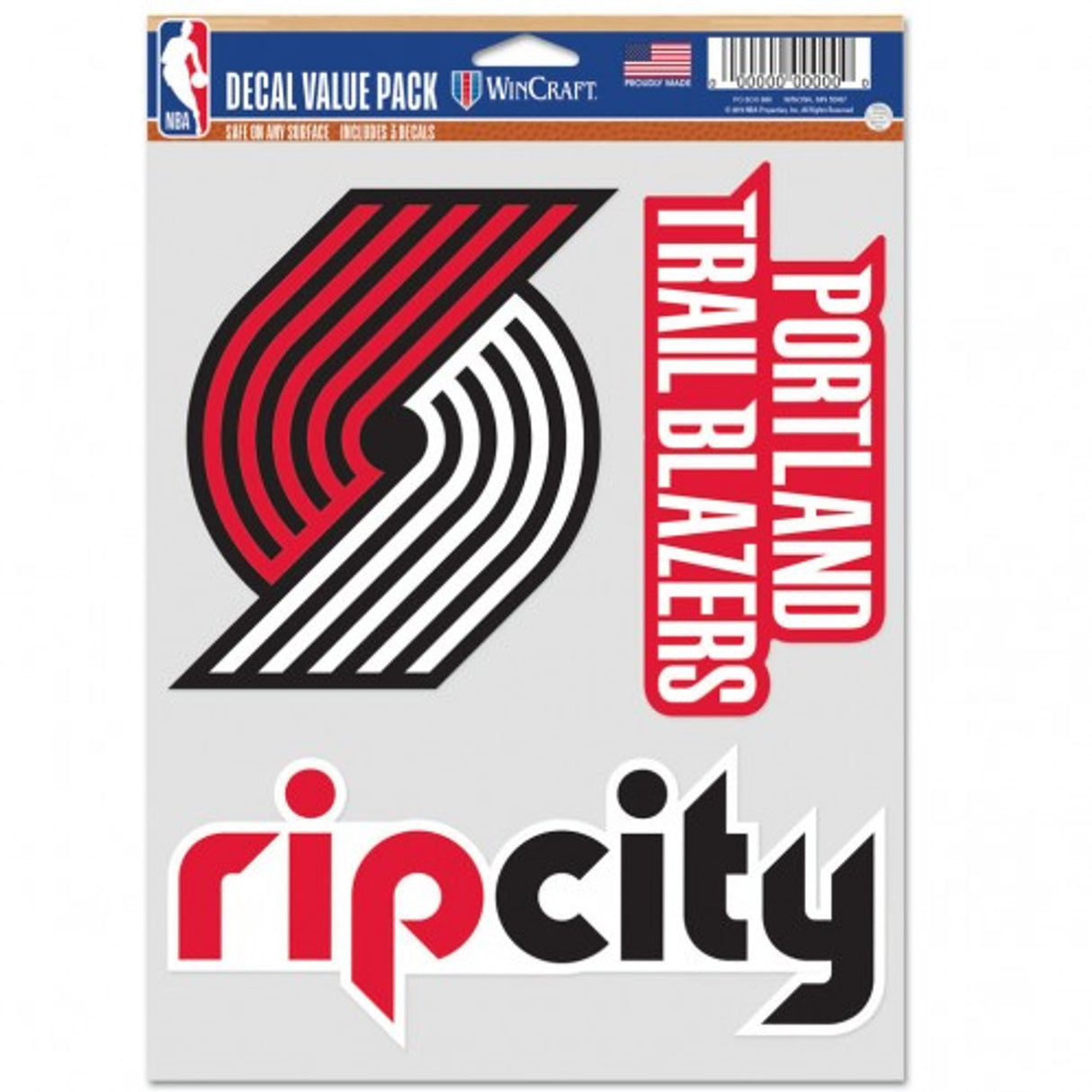 Wincraft Portland Trail Blazers Fan 3 Pack Multi Use Decal Fan Gear NBA Portland Trail Blazers