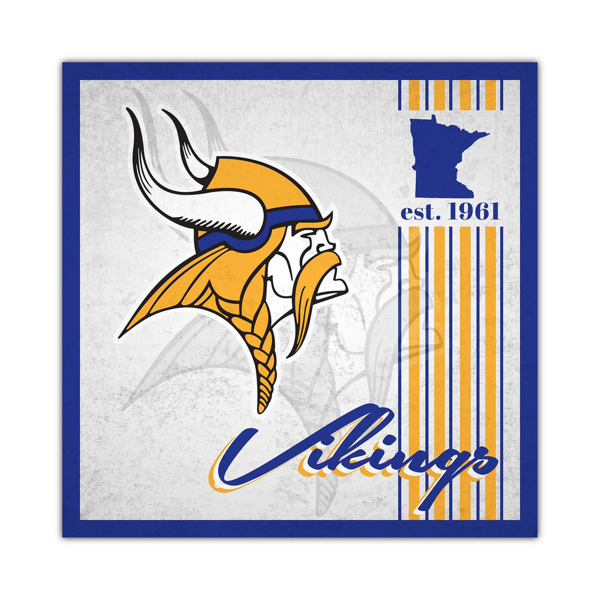 Fan Creations Minnesota Vikings Album Design Wood Sign 10x10 Fan Gear NFL Minnesota Vikings