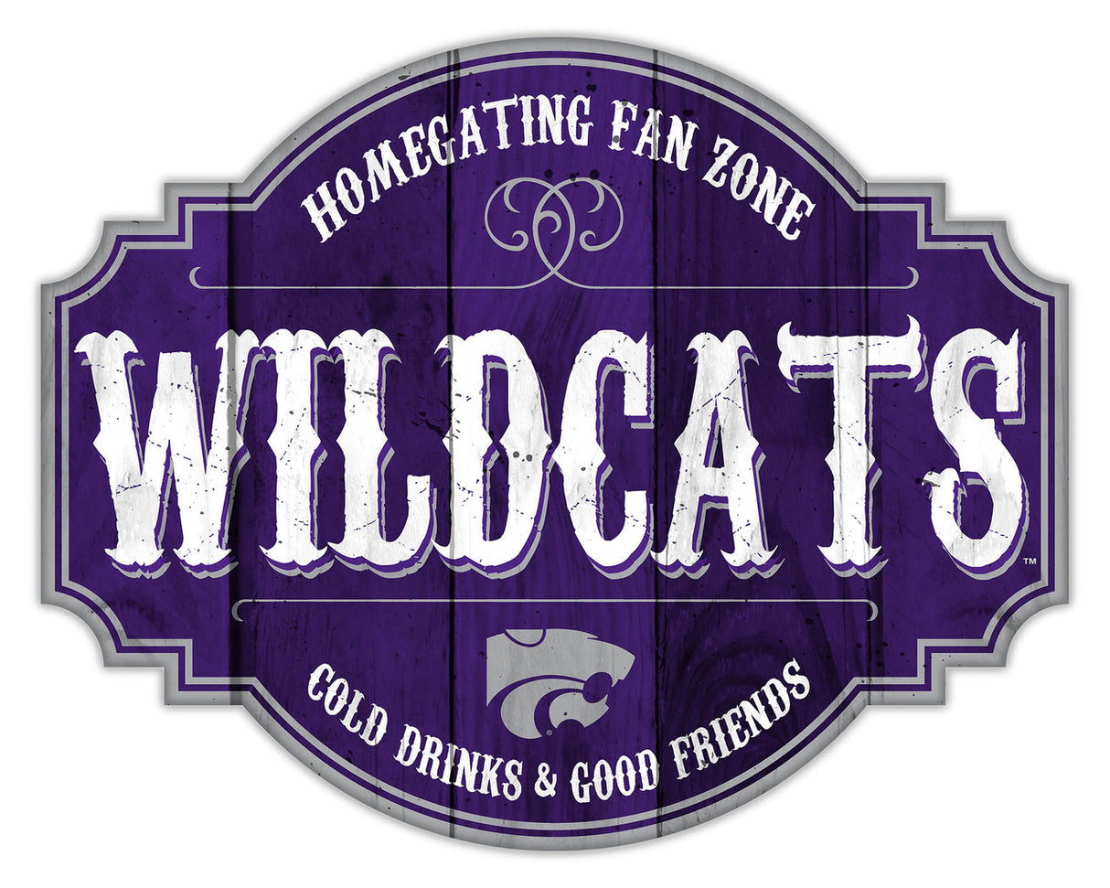 Fan Creations Kansas State Wildcats 12 Inch Homegating Tavern Wood Sign Fan Gear NCAA Kansas State Wildcats