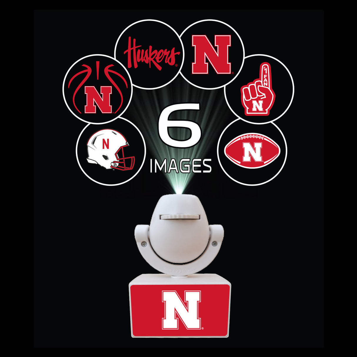 Sporticulture Nebraska Cornhuskers Mini Spotlight Projector Fan Gear NCAA Nebraska Cornhuskers