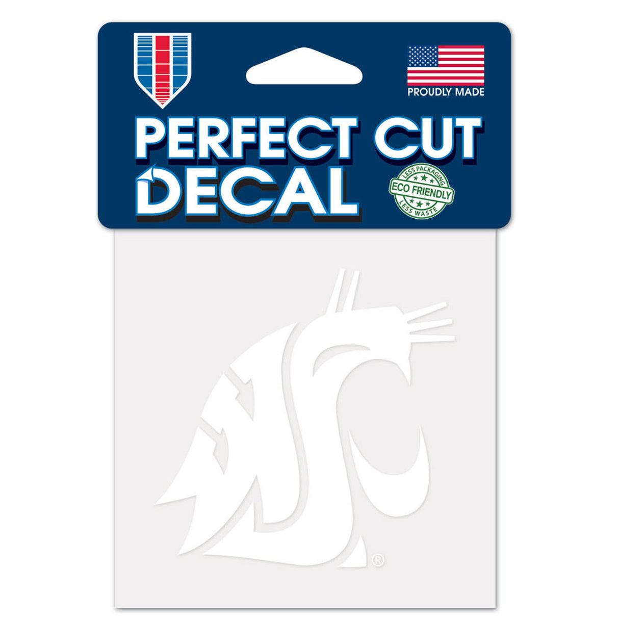 Wincraft Washington State Cougars White Perfect Cut Decal 4x4 - Special Order Fan Gear NCAA Washington State Cougars
