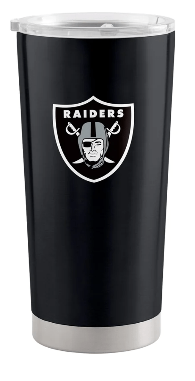 Logo Brands Las Vegas Raiders 20oz Stainless Steel Travel Tumbler Fan Gear NFL Las Vegas Raiders