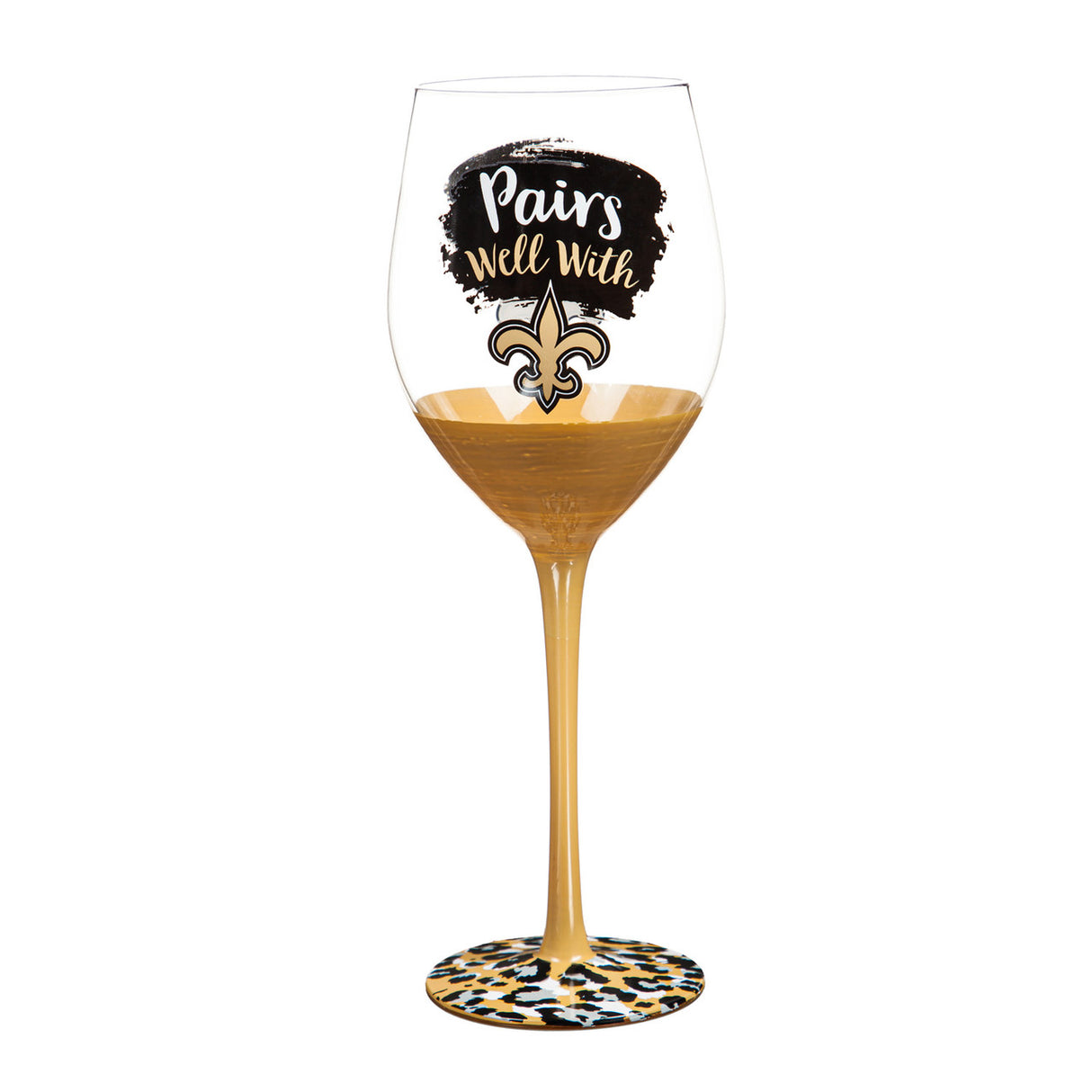 Evergreen Enterprises New Orleans Saints 17oz Stemmed Wine Glass Fan Gear NFL New Orleans Saints