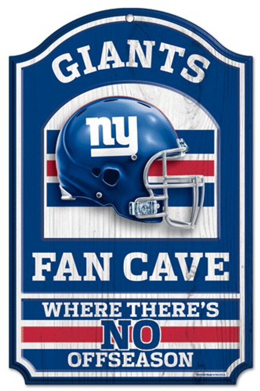 Wincraft New York Giants Fan Cave Design Wood Sign 11"x17" Fan Gear NFL New York Giants
