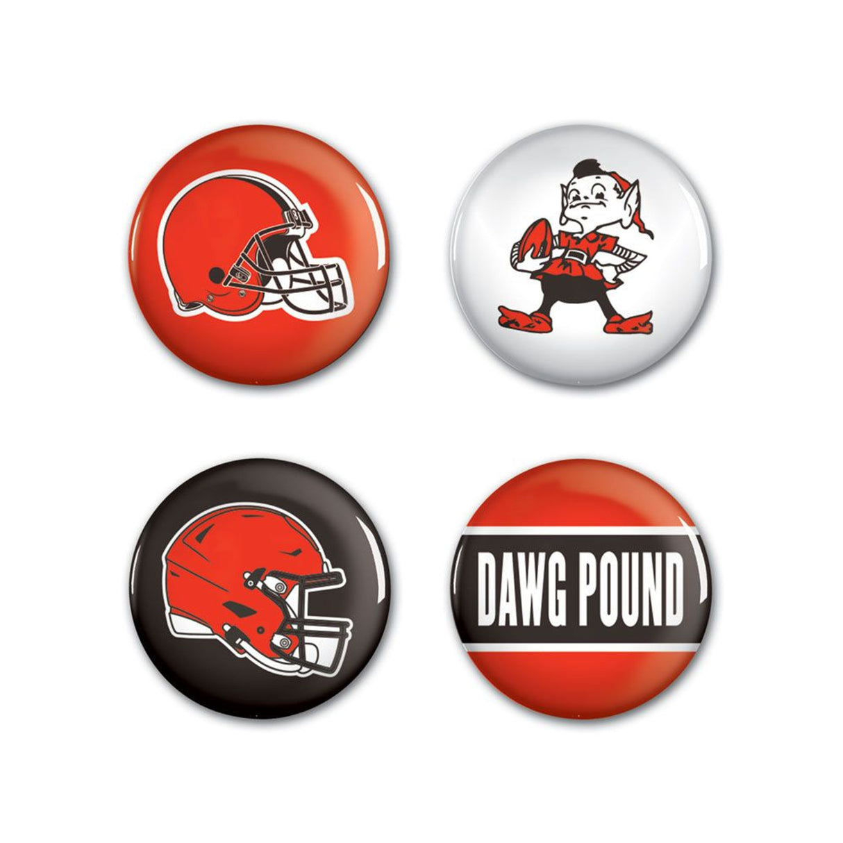 Wincraft Cleveland Browns 4 Pack Buttons Fan Gear NFL Cleveland Browns