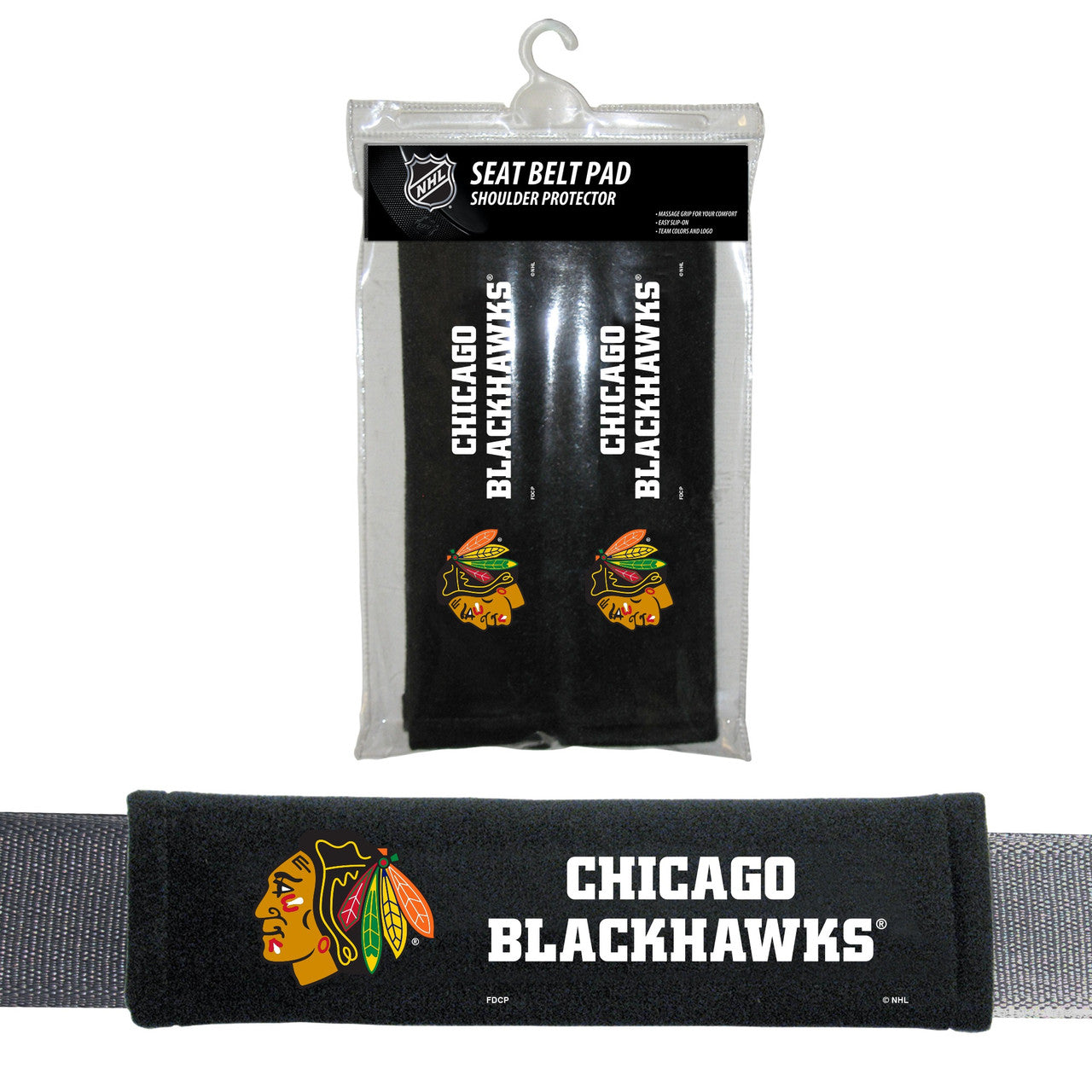 Fremont Die Chicago Blackhawks Seat Belt Pads Fan Gear NHL Chicago Blackhawks