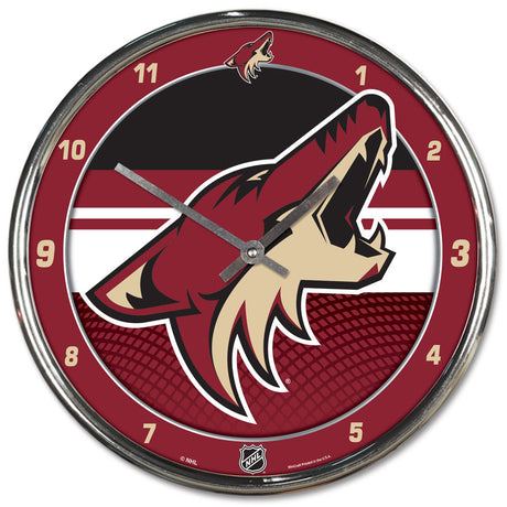 Wincraft Arizona Coyotes Chrome Round Wall Clock Fan Gear NHL Arizona Coyotes