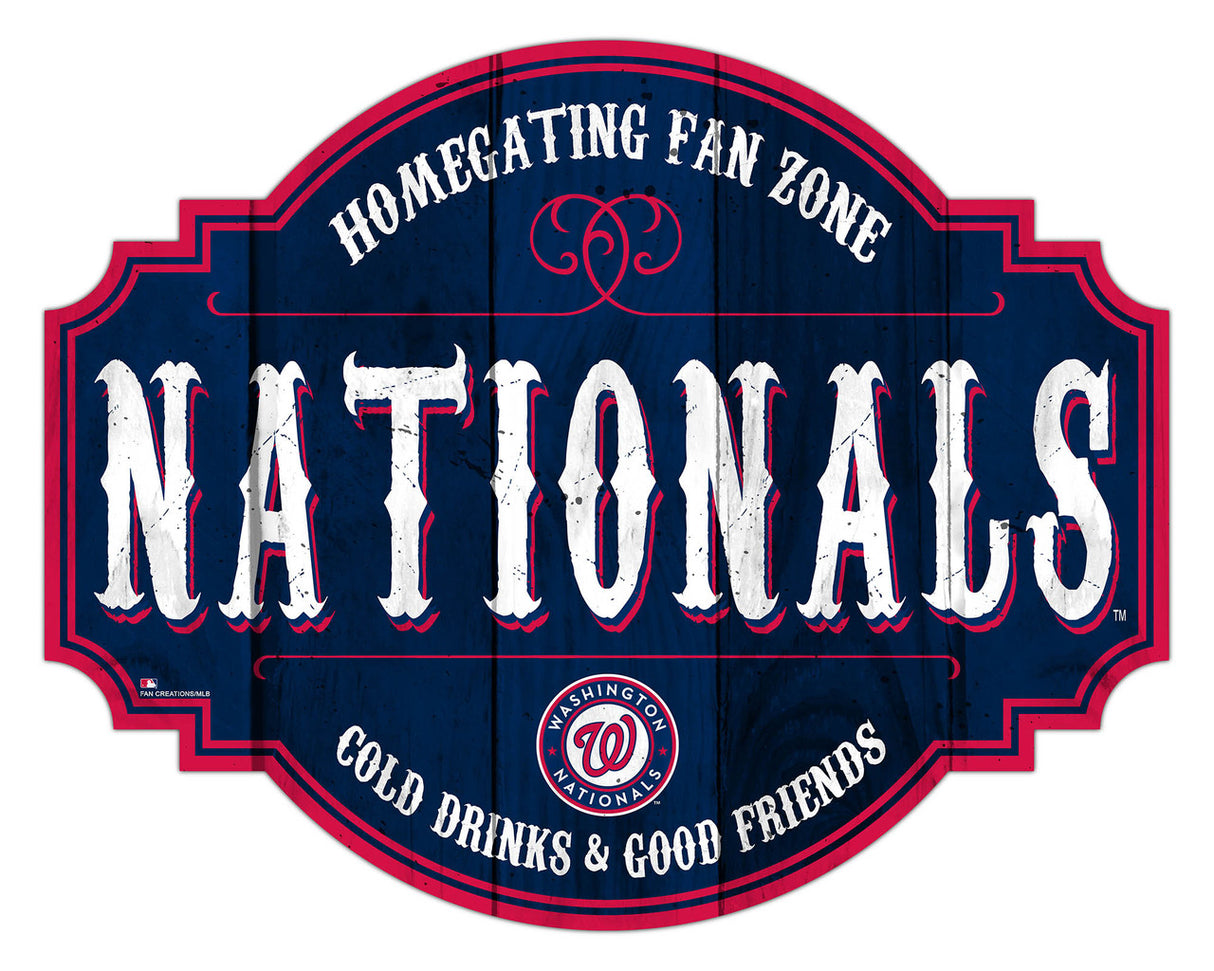 Fan Creations Washington Nationals 12 Inch Homegating Tavern Wood Sign Fan Gear MLB Washington Nationals