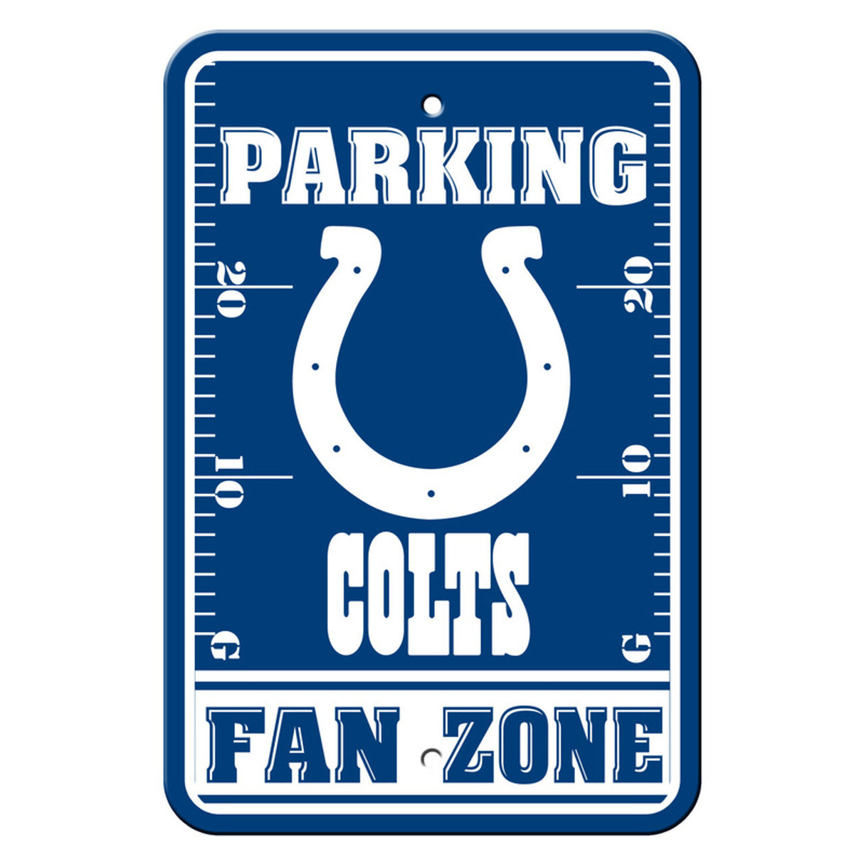Fremont Die Indianapolis Colts Plastic Fan Zone Parking Style Sign 12x18 Fan Gear NFL Indianapolis Colts