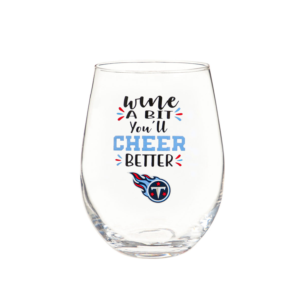 Evergreen Enterprises Tennessee Titans 17oz Stemless Wine Glass Fan Gear NFL Tennessee Titans