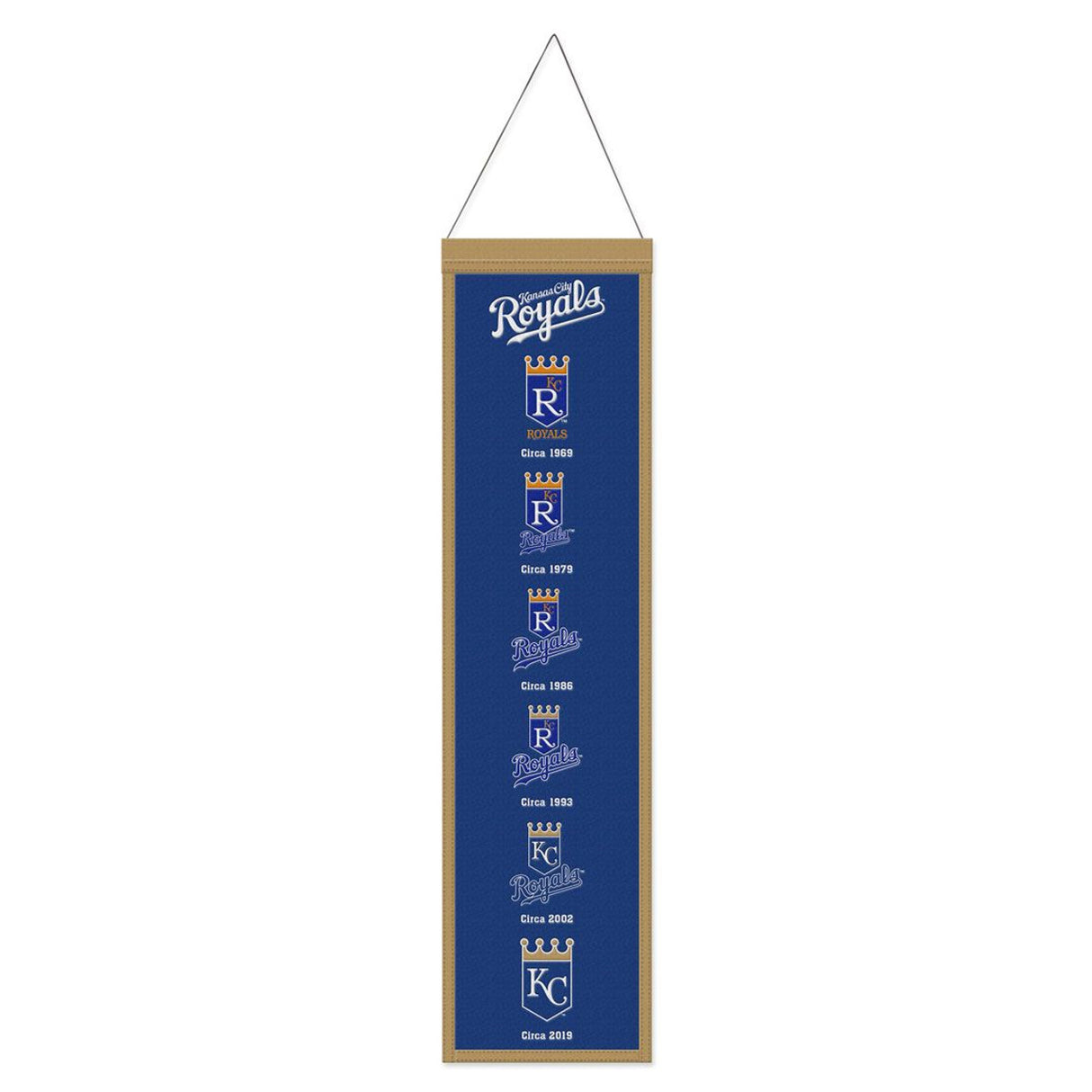 Wincraft Kansas City Royals Heritage Evolution Design Wool Banner 8x32 Fan Gear MLB Kansas City Royals