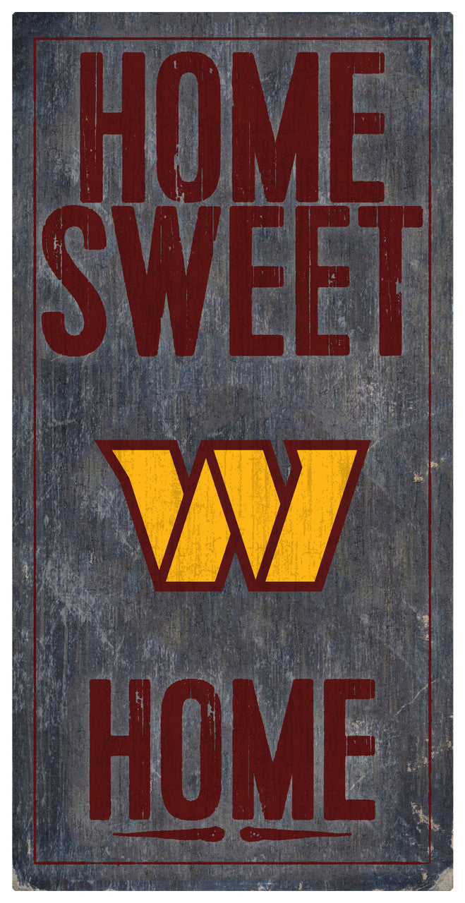 Fan Creations Washington Commanders Home Sweet Home Design Wood Sign 6x12 Fan Gear NFL Washington Commanders
