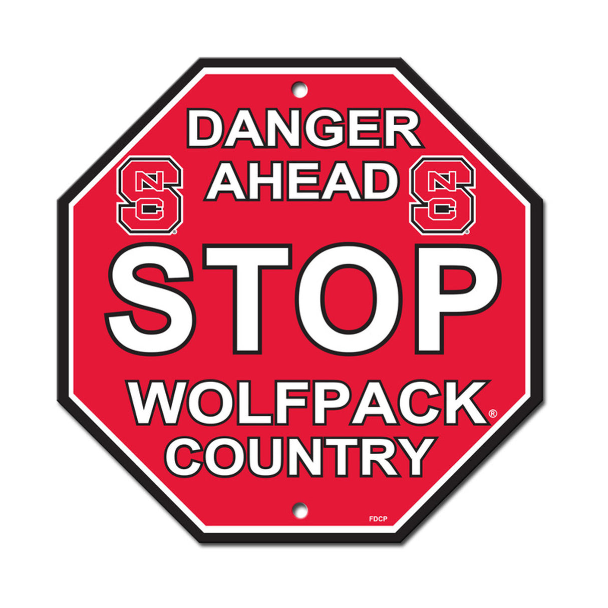 Fremont Die North Carolina State Wolfpack Plastic Stop Style Sign 12x12 Fan Gear NCAA North Carolina State Wolfpack