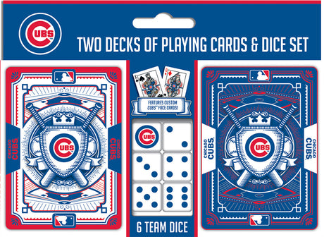 Masterpieces Puzzle Company Chicago Cubs Playing Cards and Dice Set Fan Gear MLB Chicago Cubs