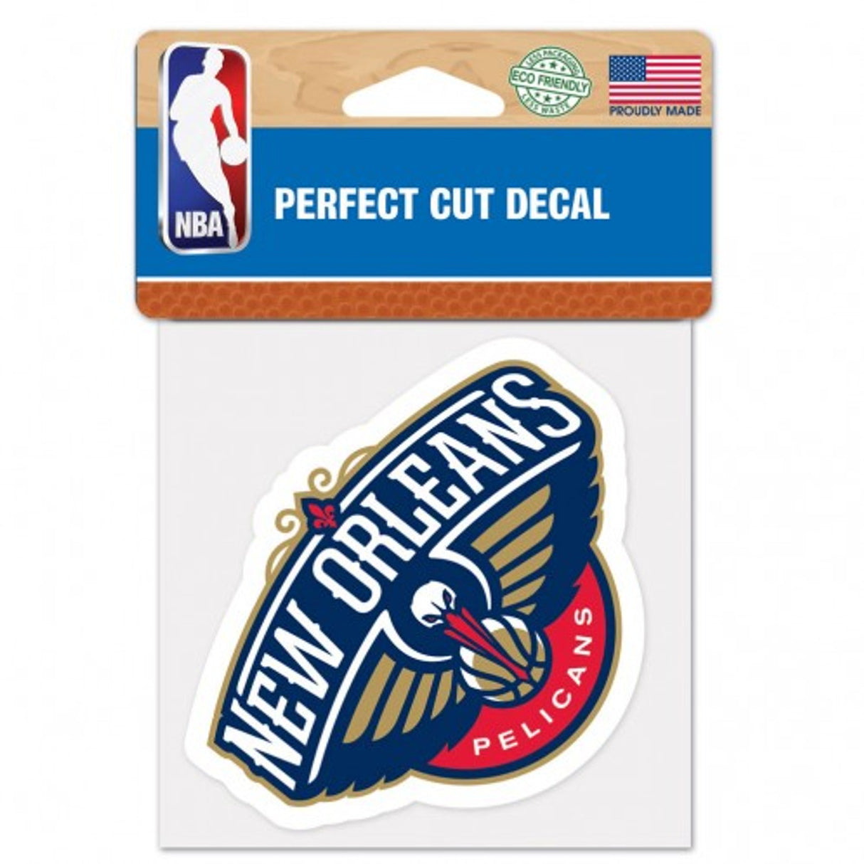 Wincraft New Orleans Pelicans Color Perfect Cut Decal 4x4 Fan Gear NBA New Orleans Pelicans
