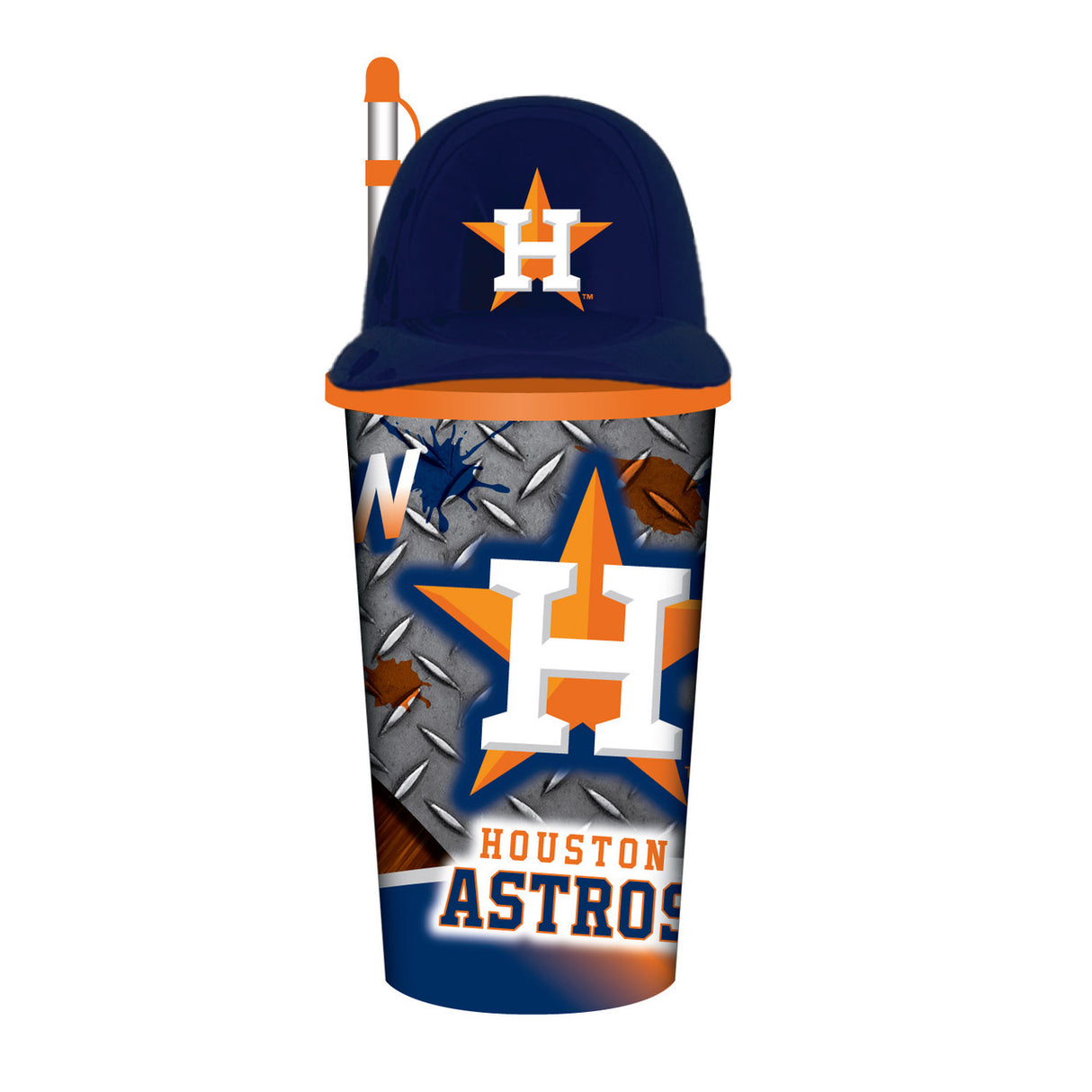 Mojo Licensing Houston Astros 32oz Plastic Helmet Cup with Straw Fan Gear MLB Houston Astros