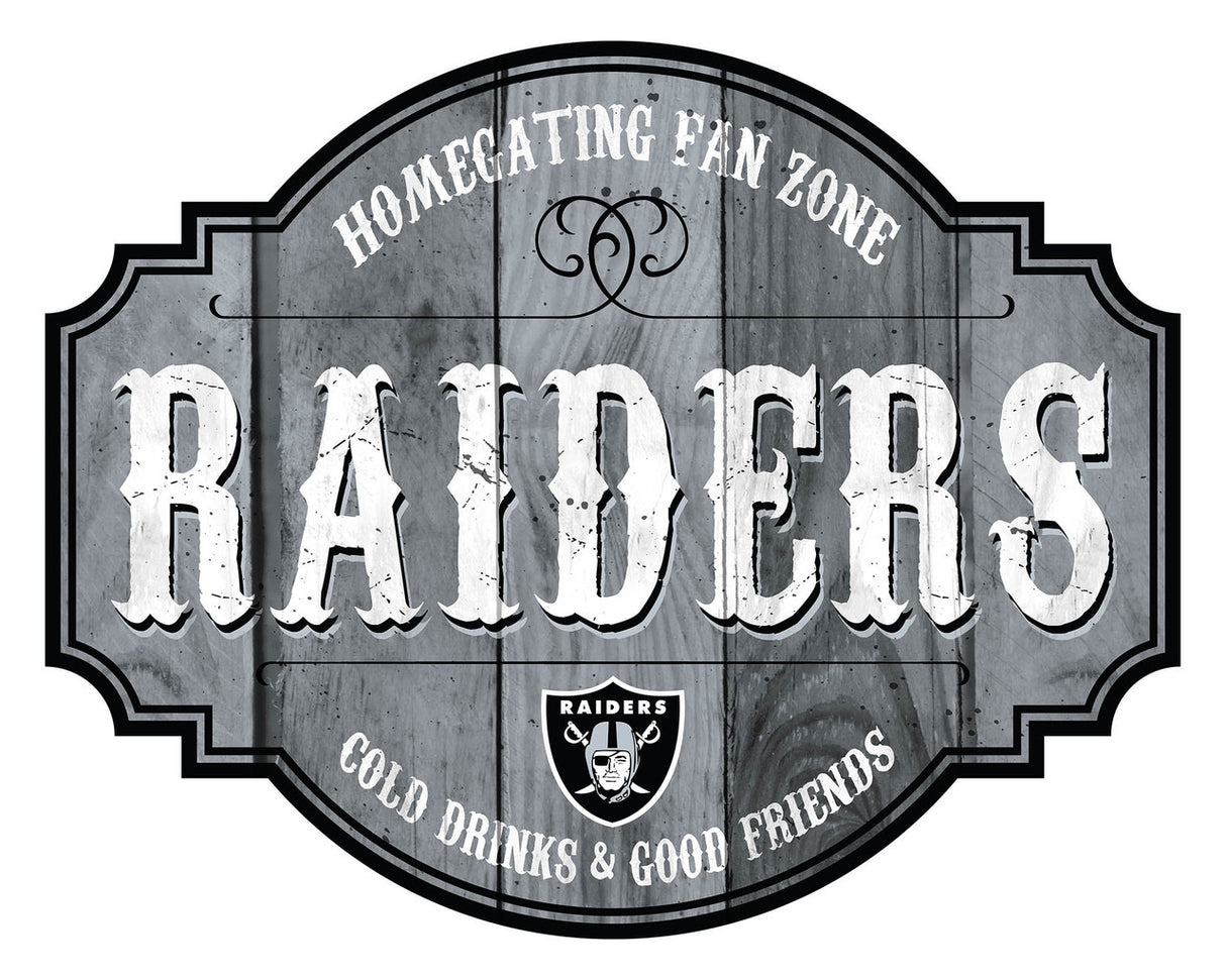 Fan Creations Las Vegas Raiders 12 Inch Homegating Tavern Wood Sign Fan Gear NFL Las Vegas Raiders