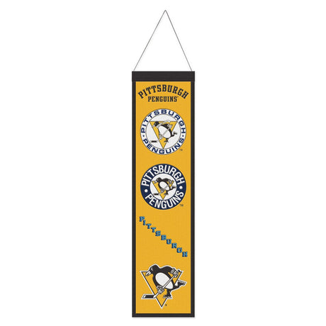 Wincraft Pittsburgh Penguins Heritage Evolution Design Wool Banner 8x32 Fan Gear NHL Pittsburgh Penguins