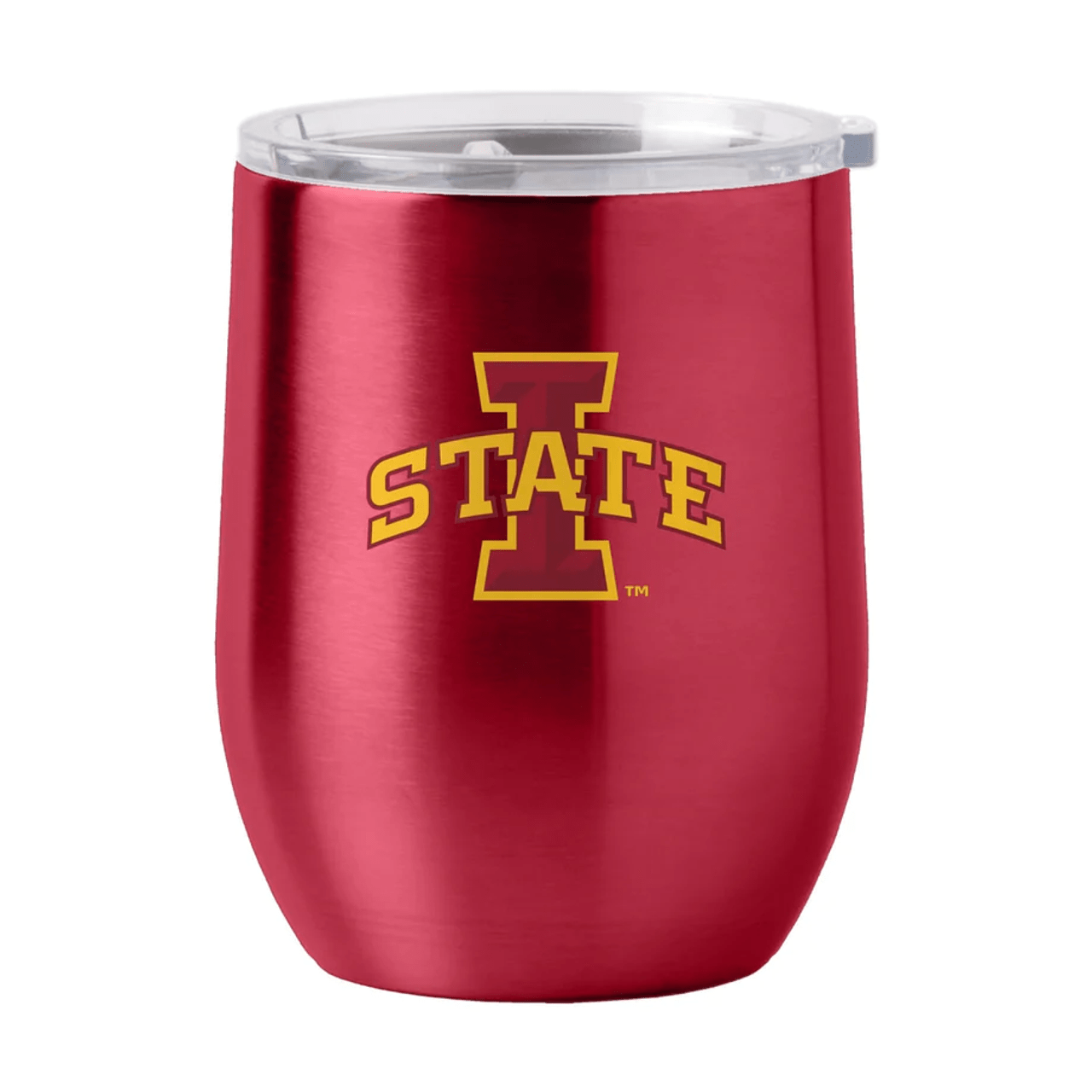 Logo Brands Iowa State Cyclones 16oz Stainless Steel Curved Travel Tumbler Fan Gear NCAA Iowa State Cyclones