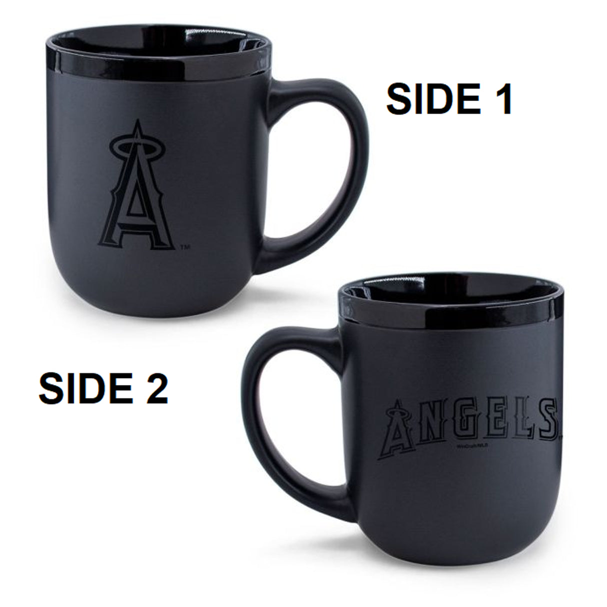 Wincraft Los Angeles Angels Matte Black 17oz Coffee Mug Fan Gear MLB Los Angeles Angels