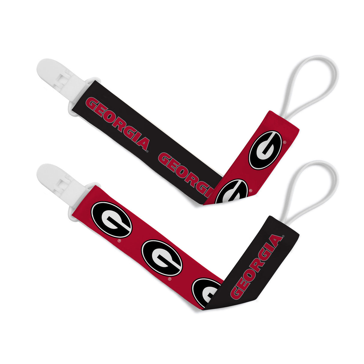 Masterpieces Puzzle Company Georgia Bulldogs 2 Pack Pacifier Clips Fan Gear NFL Georgia Bulldogs
