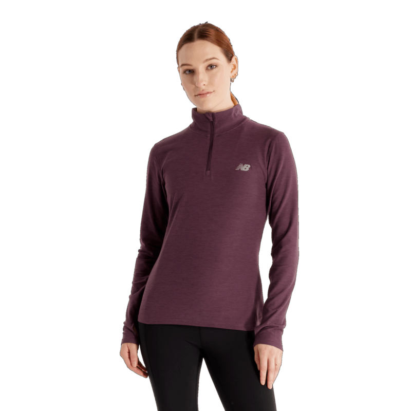 New Balance Women's Sport Essentials Space Dye Quarter Zip Womens Apparel Sweatshirts & Fleece