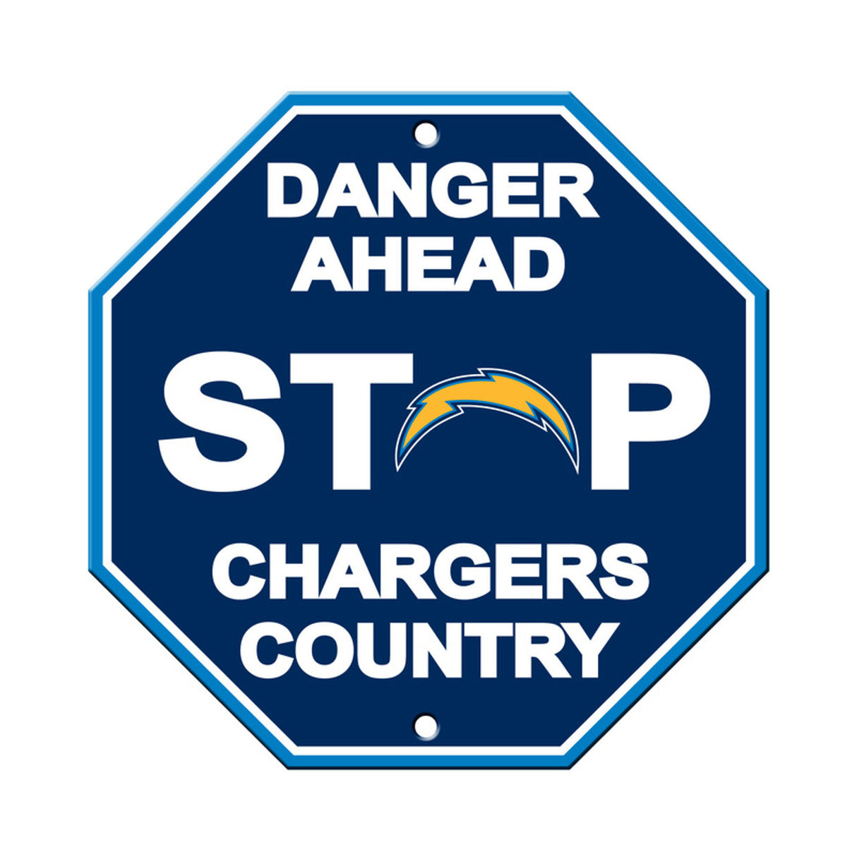 Fremont Die Los Angeles Chargers Plastic Stop Style Sign 12x12 Fan Gear NFL Los Angeles Chargers