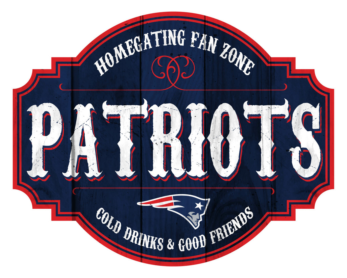 Fan Creations New England Patriots 12 Inch Homegating Tavern Wood Sign Fan Gear NFL New England Patriots
