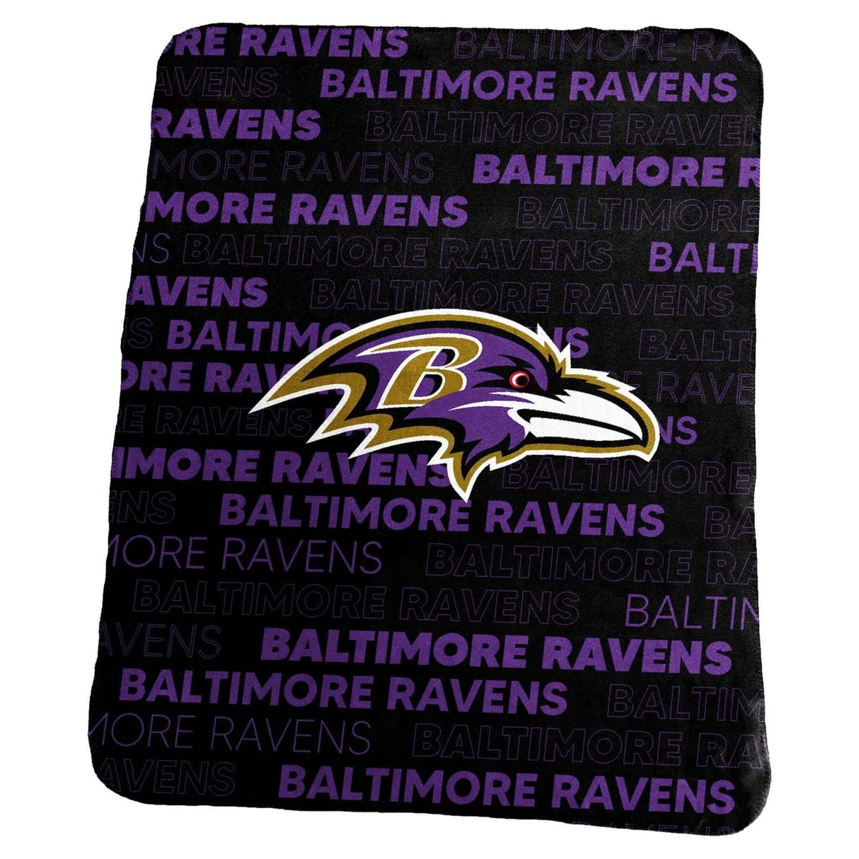 Logo Brands Baltimore Ravens Classic Fleece Blanket 50x60 Fan Gear NFL Baltimore Ravens