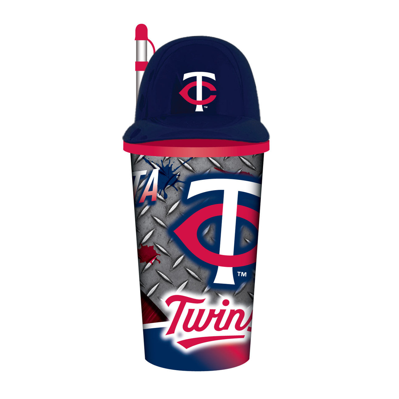 Mojo Licensing Minnesota Twins 32oz Plastic Helmet Cup with Straw Fan Gear MLB Minnesota Twins