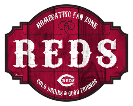 Fan Creations Cincinnati Reds 12 Inch Homegating Tavern Wood Sign - Special Order Fan Gear MLB Cincinnati Reds