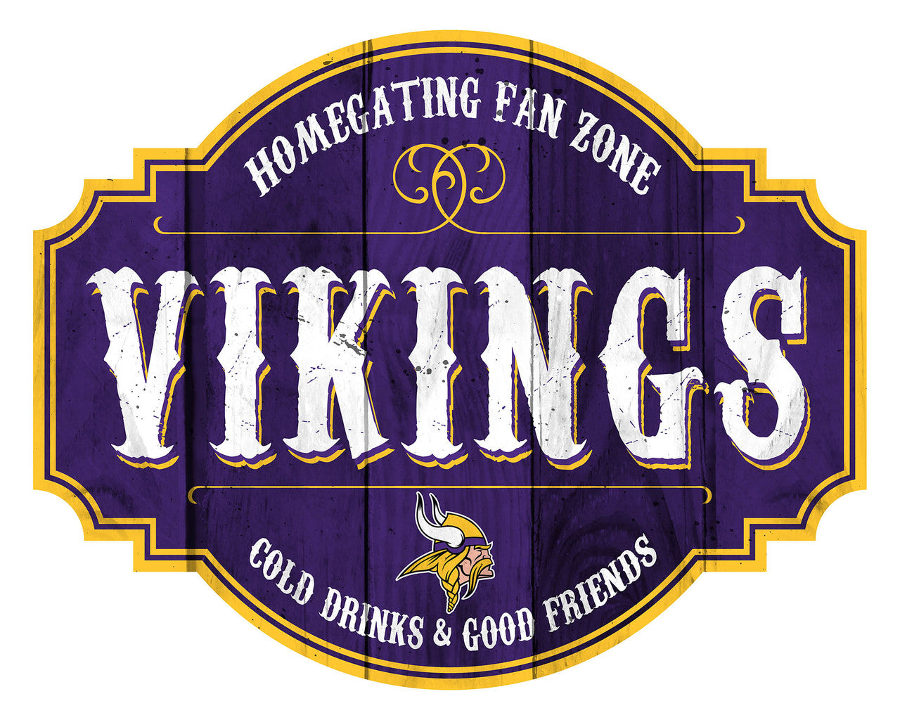 Fan Creations Minnesota Vikings 12 Inch Homegating Tavern Wood Sign Fan Gear NFL Minnesota Vikings