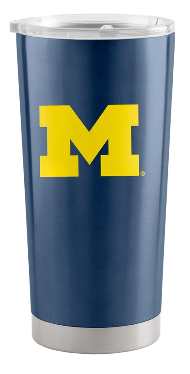 Logo Brands Michigan Wolverines 20oz Stainless Steel Travel Tumbler Fan Gear NCAA Michigan Wolverines