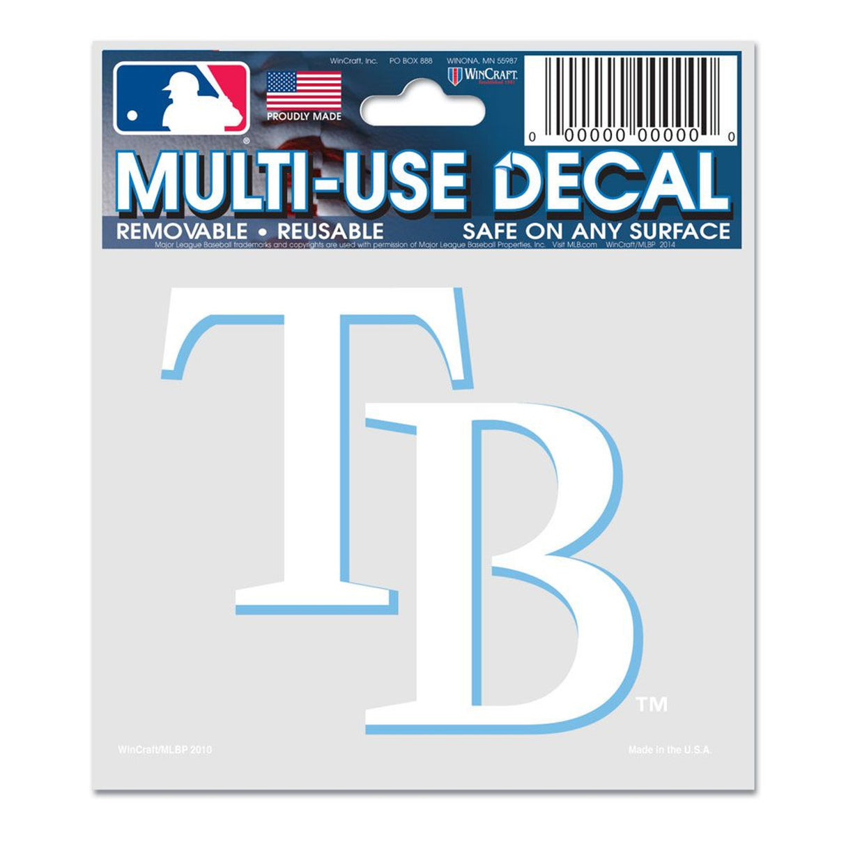 Wincraft Tampa Bay Rays Multi Use Decal 3x4 Fan Gear MLB Tampa Bay Rays