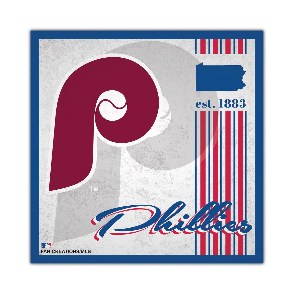 Fan Creations Philadelphia Phillies Album Design Wood Sign 10x10 Fan Gear MLB Philadelphia Phillies