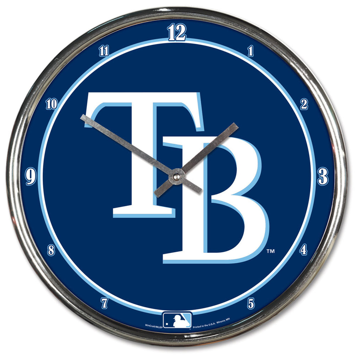 Wincraft Tampa Bay Rays Chrome Round Wall Clock Fan Gear MLB Tampa Bay Rays