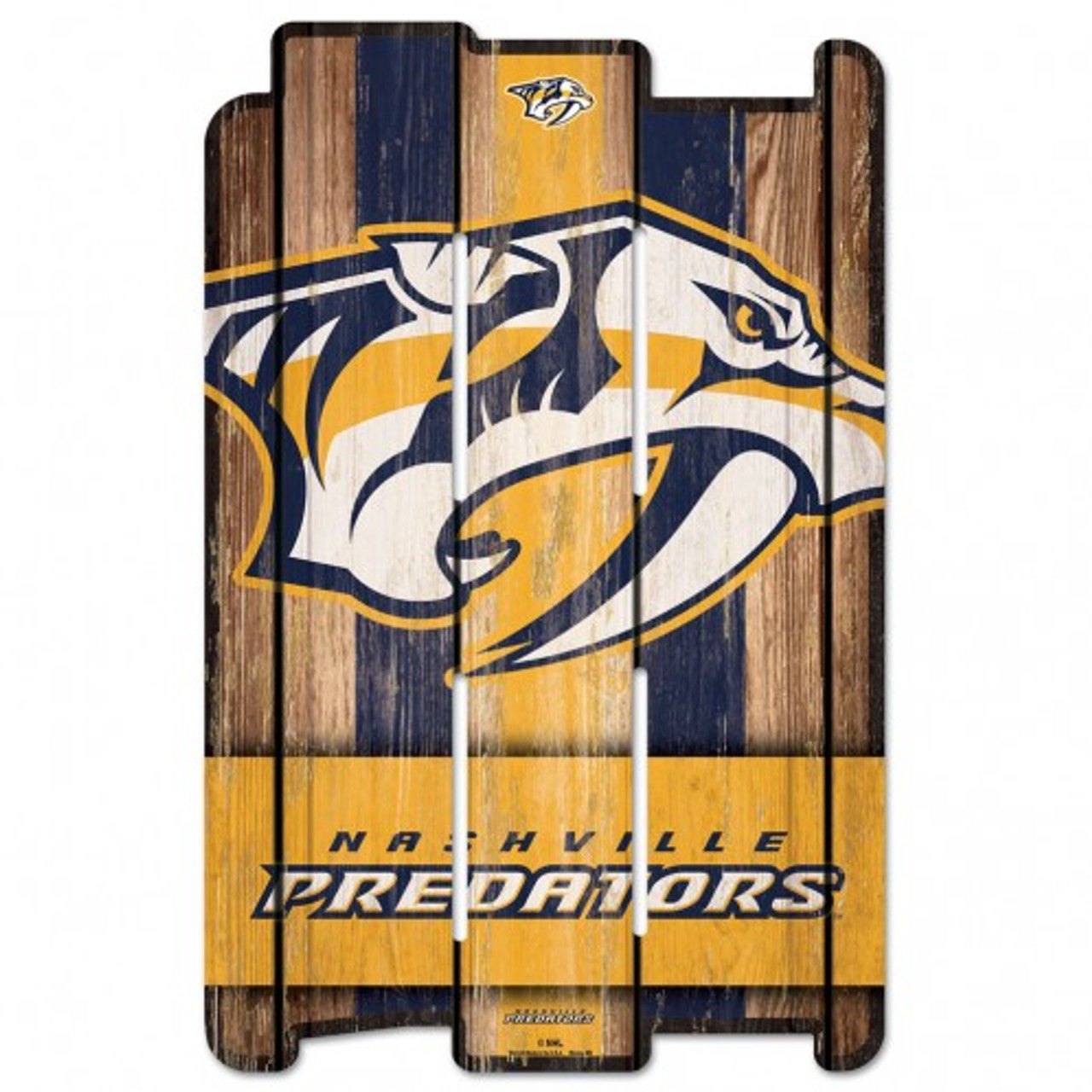Wincraft Nashville Predators Fence Style Wood Sign 11x17 Fan Gear NHL Nashville Predators