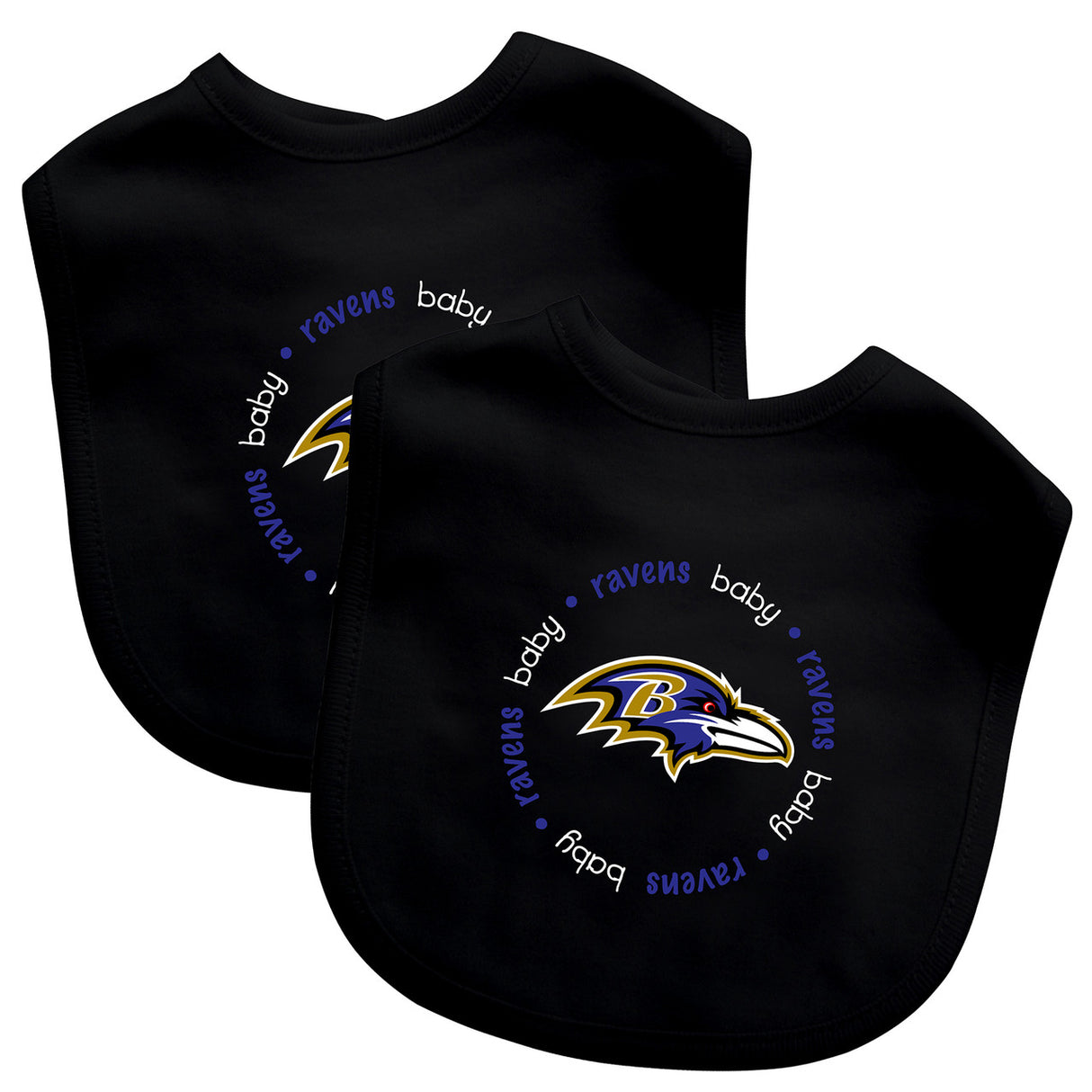 Masterpieces Puzzle Company Baltimore Ravens 2 Pack Baby Bib Fan Gear NFL Baltimore Ravens