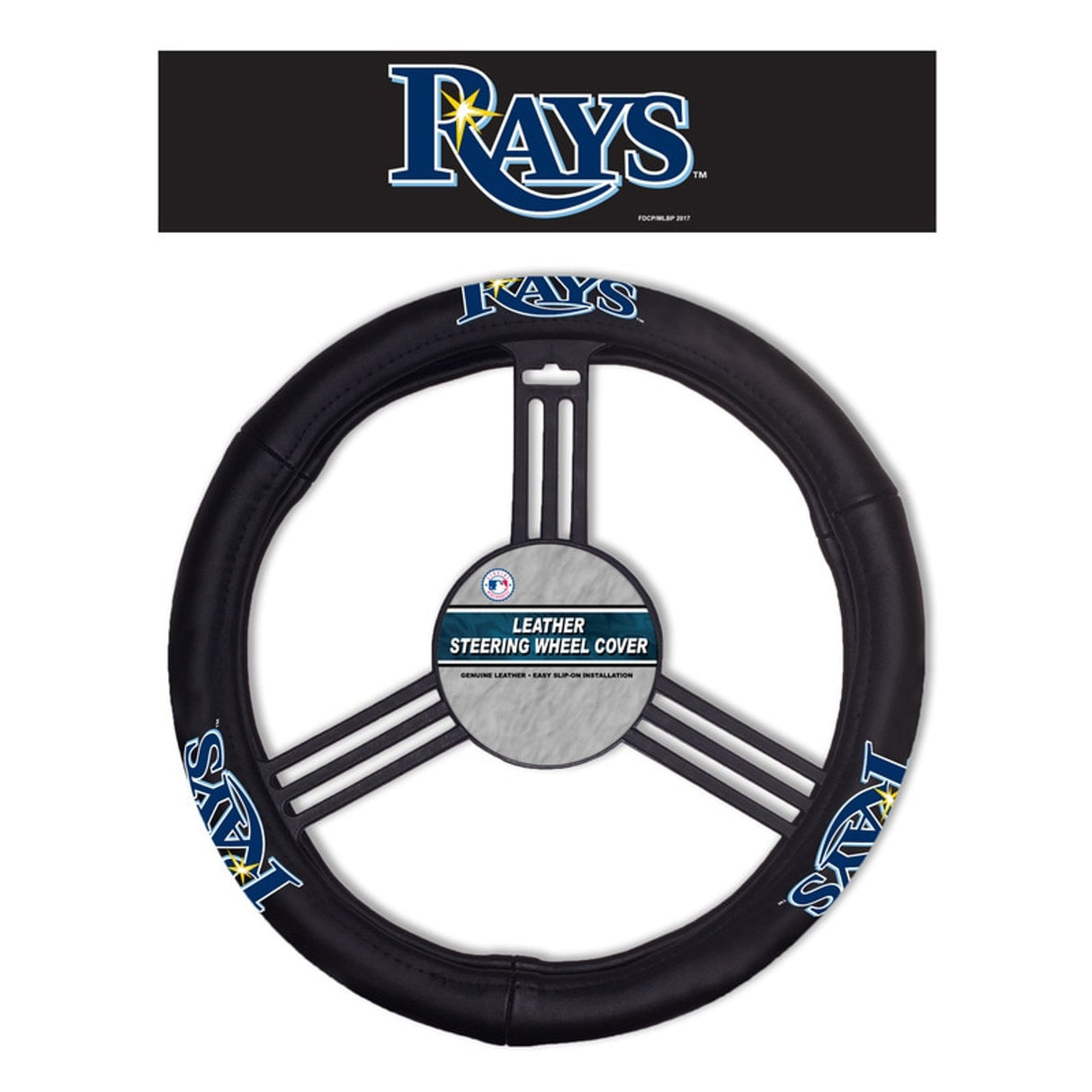 Fremont Die Tampa Bay Rays Leather Steering Wheel Cover Fan Gear MLB Tampa Bay Rays