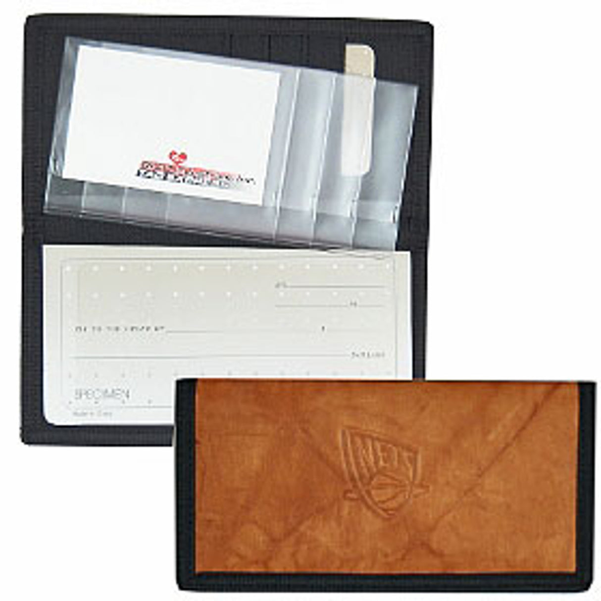 Rico Industries New Jersey Nets Leather/Nylon Embossed Checkbook Cover Fan Gear NBA Brooklyn Nets