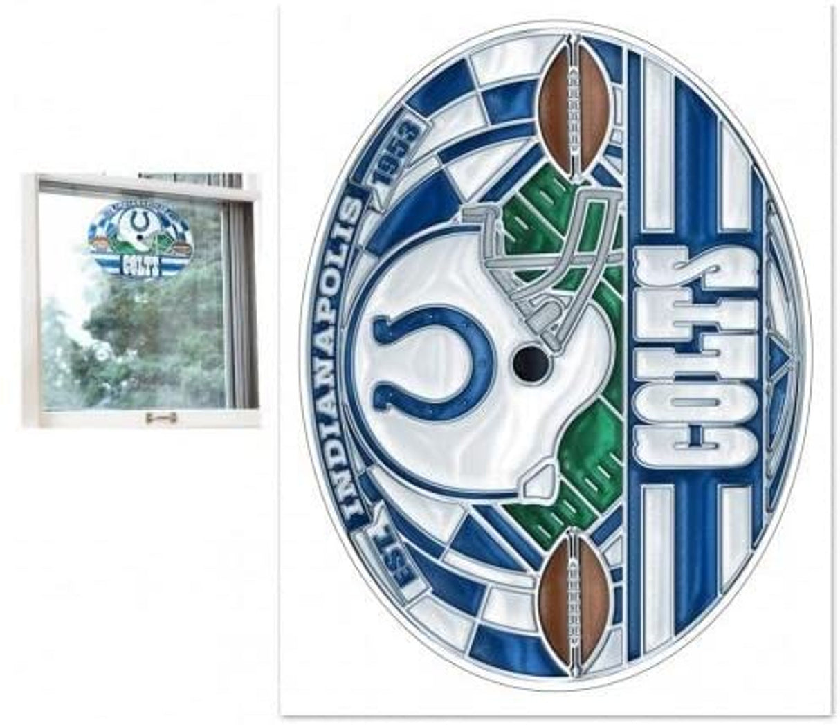 Wincraft Indianapolis Colts Multi Use stained Glass Style Decal 11x17 Fan Gear NFL Indianapolis Colts