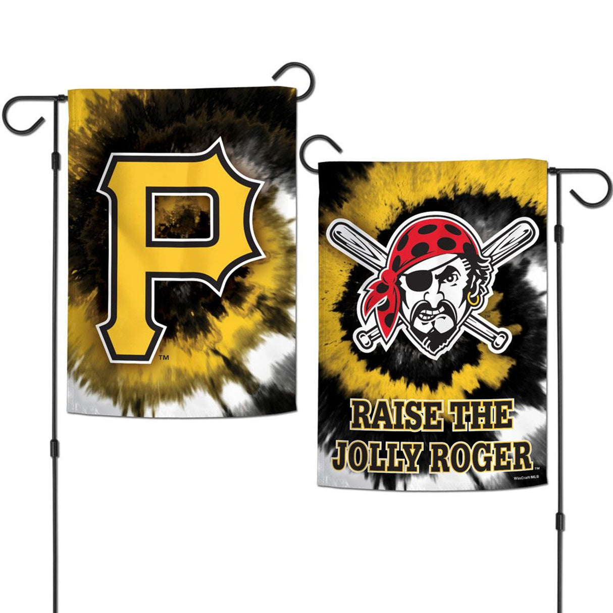 Wincraft Pittsburgh Pirates 2 Sided Tie Dye Garden Style Flag 12x18 - Special Order Fan Gear MLB Pittsburgh Pirates