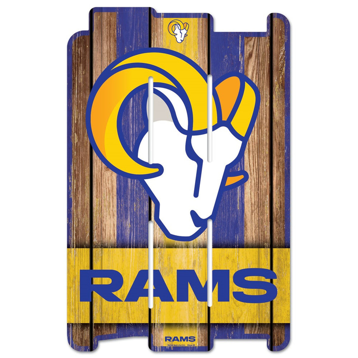 Wincraft Los Angeles Rams Fence Style Wood Sign 11x17 Fan Gear NFL Los Angeles Rams