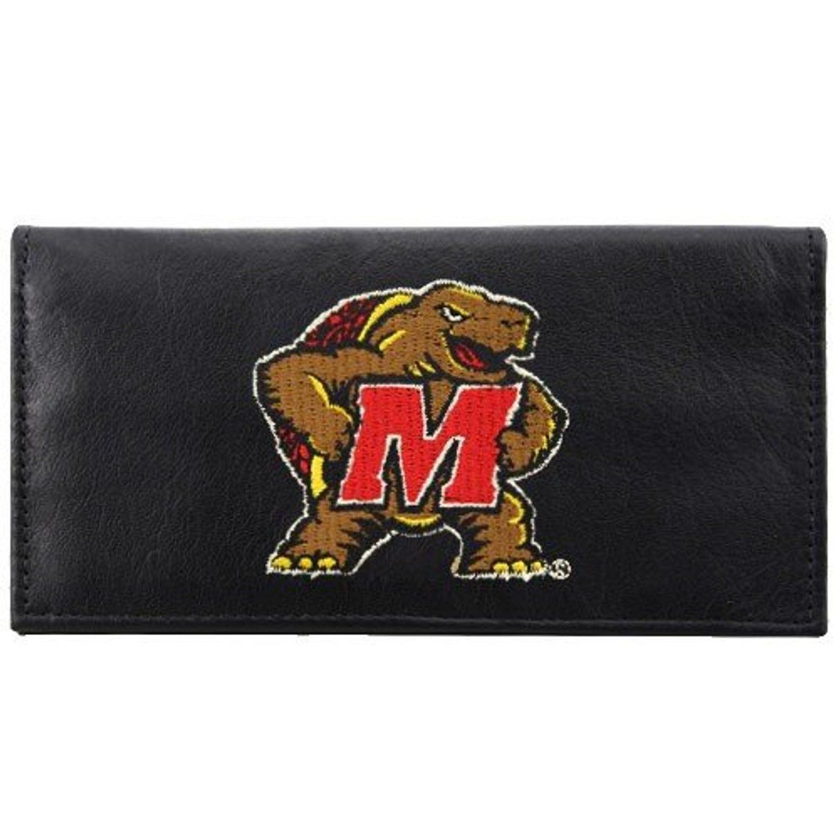 Rico Industries Maryland Terrapins Embroidered Leather Checkbook Cover Fan Gear NCAA Maryland Terrapins