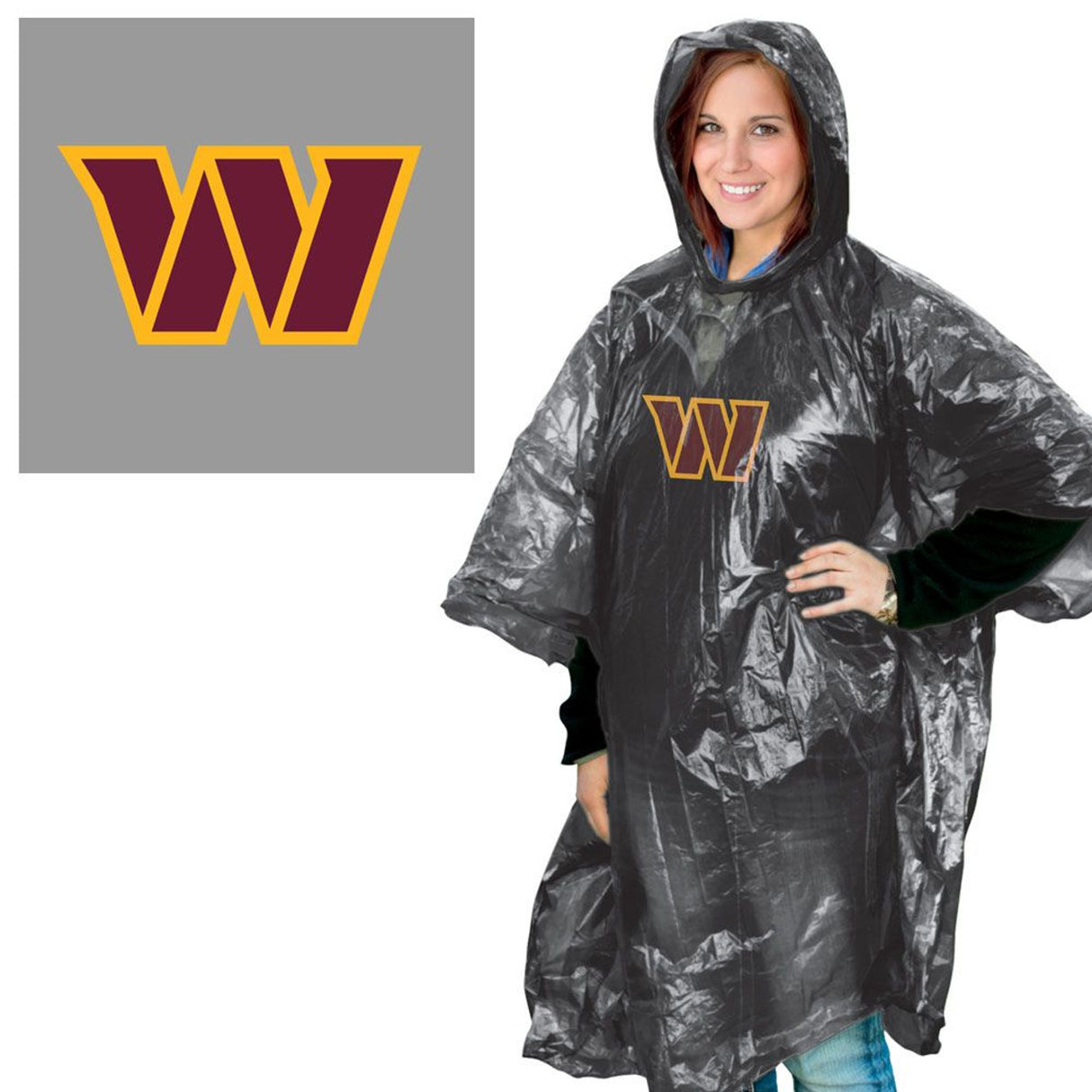 Wincraft Washington Commanders Rain Poncho Fan Gear NFL Washington Commanders