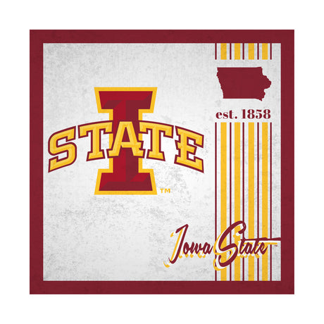 Fan Creations Iowa State Cyclones Album Design Wood Sign 10x10 Fan Gear NCAA Iowa State Cyclones