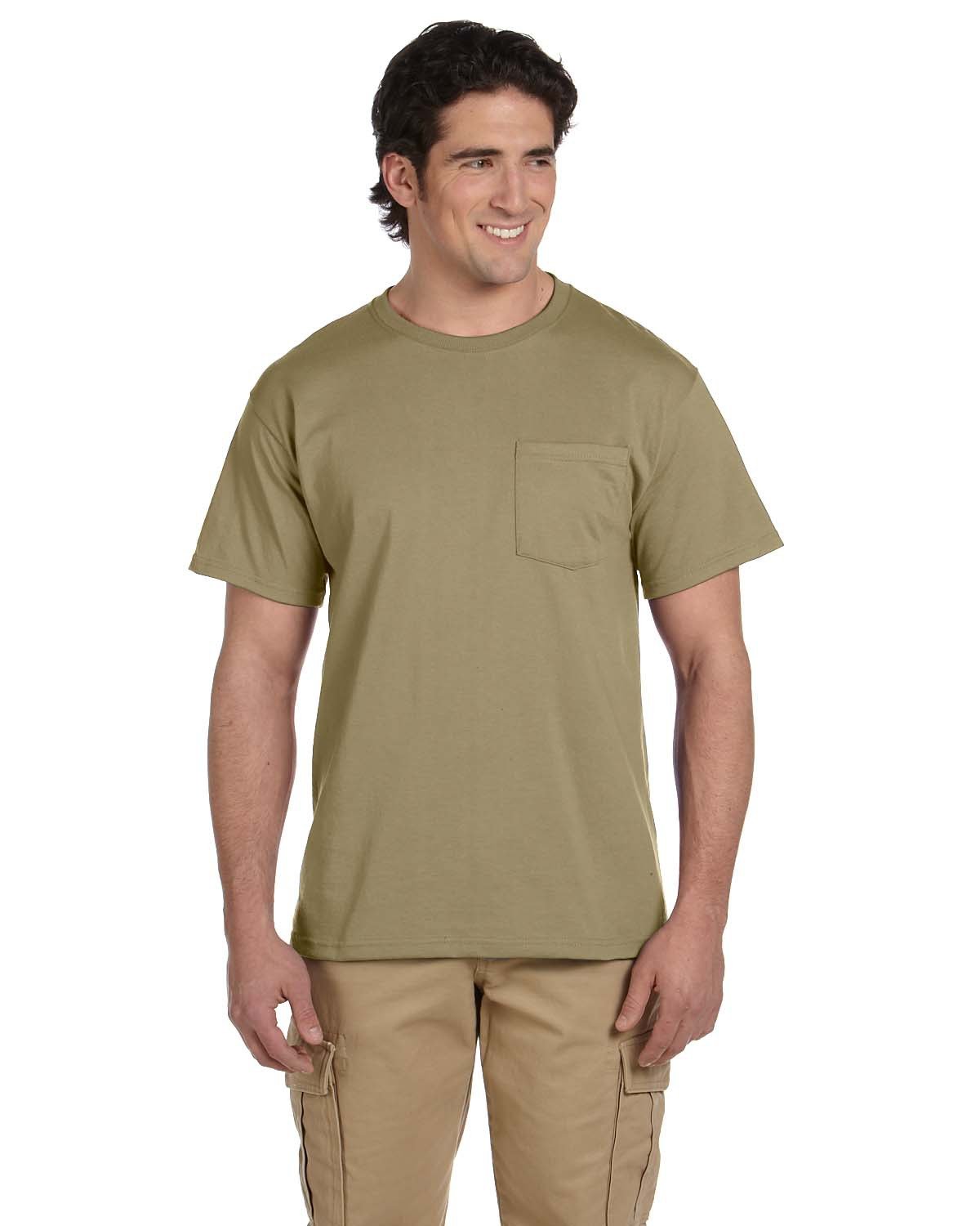 JERZEES Men's Dri-Power 50/50 Cotton/Poly Pocket T-Shirt 29MP Mens Apparel Shirts & Tops