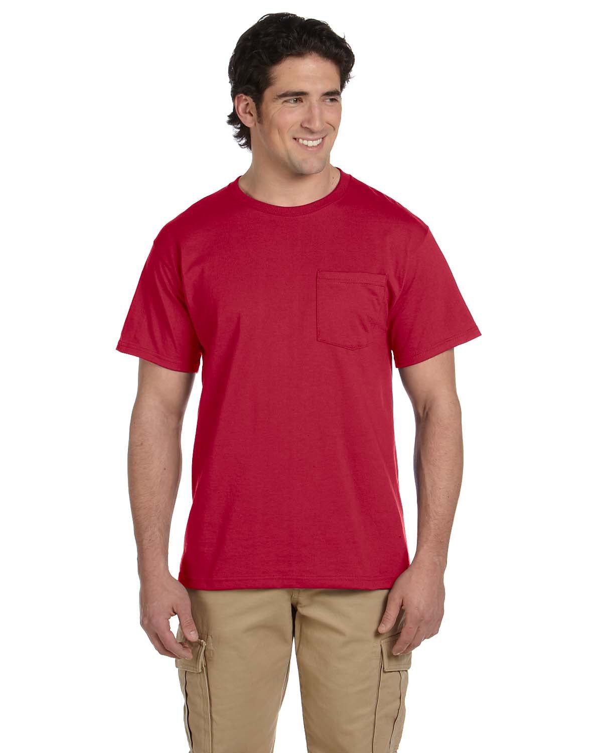 JERZEES Men's Dri-Power 50/50 Cotton/Poly Pocket T-Shirt 29MP Mens Apparel Shirts & Tops