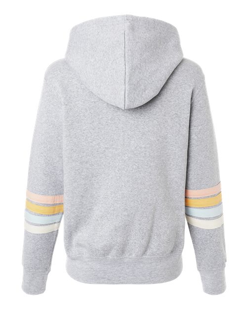 MV Sport Women's Striped Sleeves Full-Zip Hooded Sweatshirt Womens Apparel Sweatshirts & Fleece