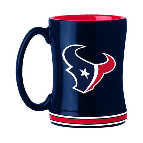 Logo Brands Houston Texans Team Color 14oz Sculpted Relief Coffee Mug Fan Gear NFL Houston Texans